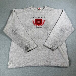 Carolina Ohio State Buckeyes Sweatshirt Crewneck Gray College‎ Large Smile